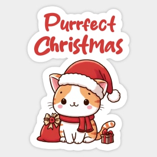 Purrfect Christmas Santa Kitty Cat Sticker